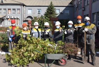 DTEK Dobropolyeugol miners plant trees on spoil tips