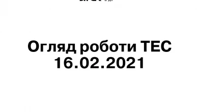 Огляд роботи генерації ДТЕК Енерго 16.02.2021